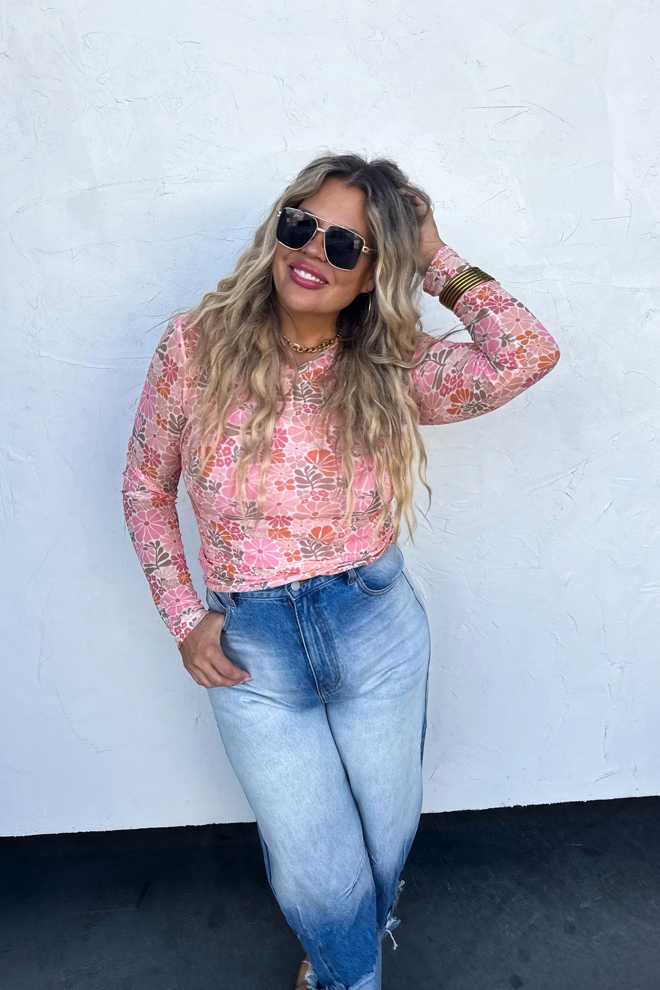RTS ~ VINTAGE FLORAL MESH TOPS