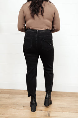 High Waist Mom Fit Jeans In Black