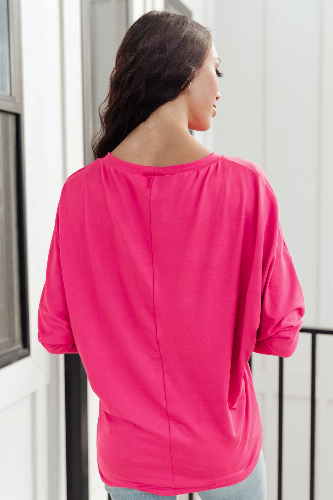 Lovely Ladder V Neck Top in Pink